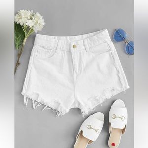 Frayed Hem Denim Shorts
